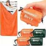 Deecam Emergency Sleeping Bag, Survival Bivy Sack Mylar Thermal Emergency Blanket Waterproof Lightweight Portable Shelter for Camping Gear Hiking Travel Outdoor Activities Backpacking