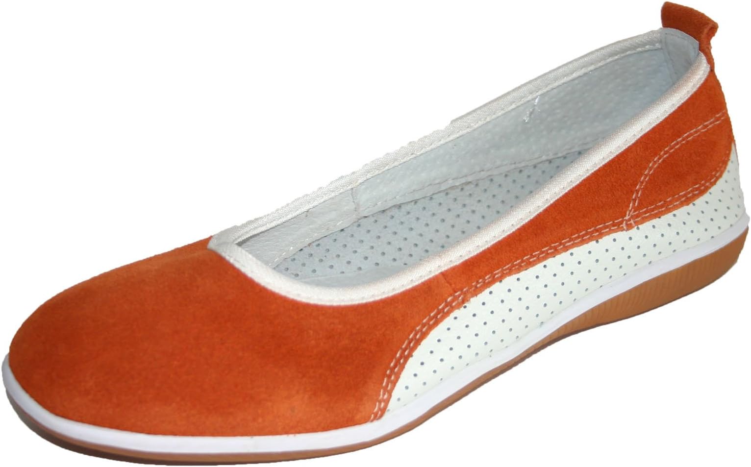 Coolers Summer Fruit Range Leather Ballet Pump Shoes Sizes 4-8 (4 UK, Orange)