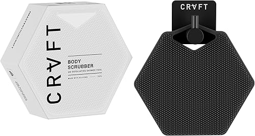 CRVFT - Limpiador corporal de silicona para hombres  Depurador de ducha y gancho de almacenamiento para hombres  Amortiguador corporal  Larga