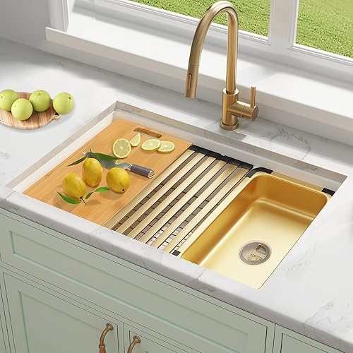 Miniatura 29 de Fregadero de barra blanco para montaje inferior, fregadero de barra compuesto pequeño de 16 x 18 pulgadas, fregadero de granito para cocina y bar