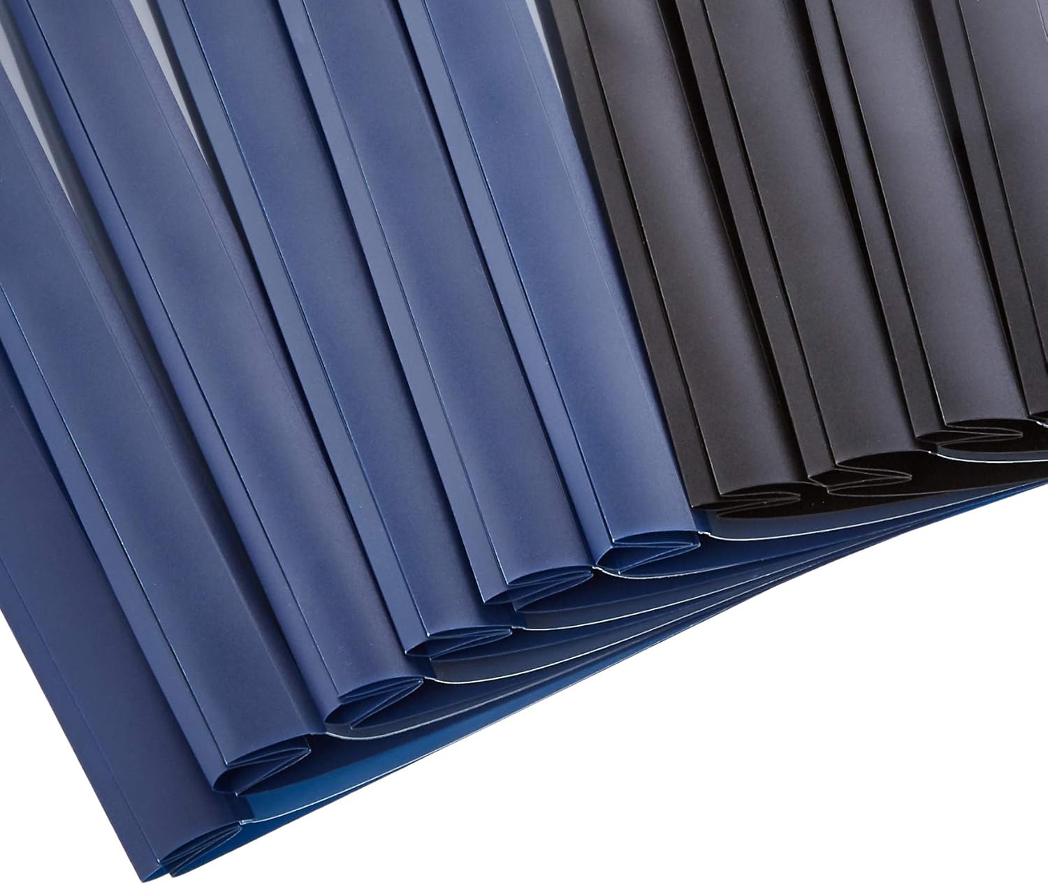  Basics Letter Size Clear Front Poly Report Cover with Metal Prong - 25-Pack, Assorted Black and Navy : Office Products