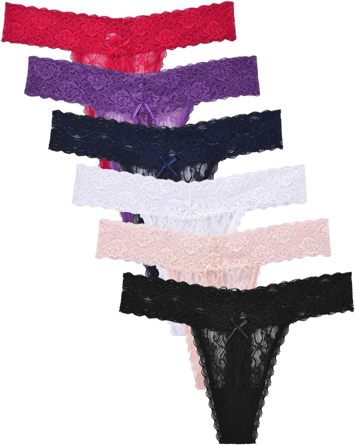 ketkar Lace Thongs for Women Multicolor Lace Panties G-Strings Ladies Thongs Breathable Underwear-picture-3