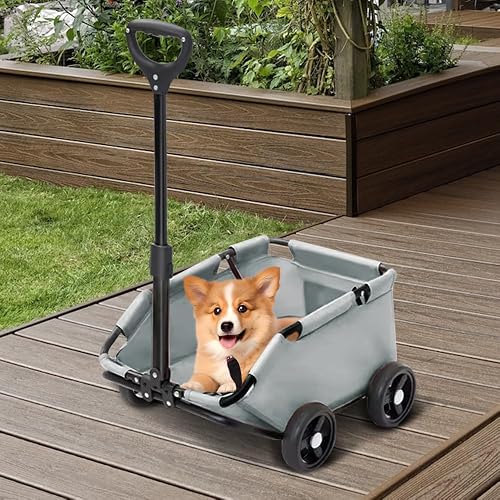 Mini cochecito plegable para mascotas pequeño con bolsa de almacenamiento, cojín integrado y cuerda…