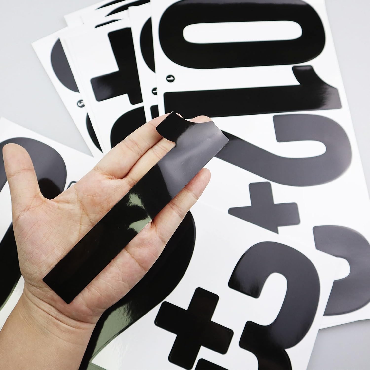 9 Sheets Large 6 Inch Number Stickers 0-9 Numbers, Self Adhesive and Waterproof Number Sticker for Bins, Mailbox, House Numbers - Black
