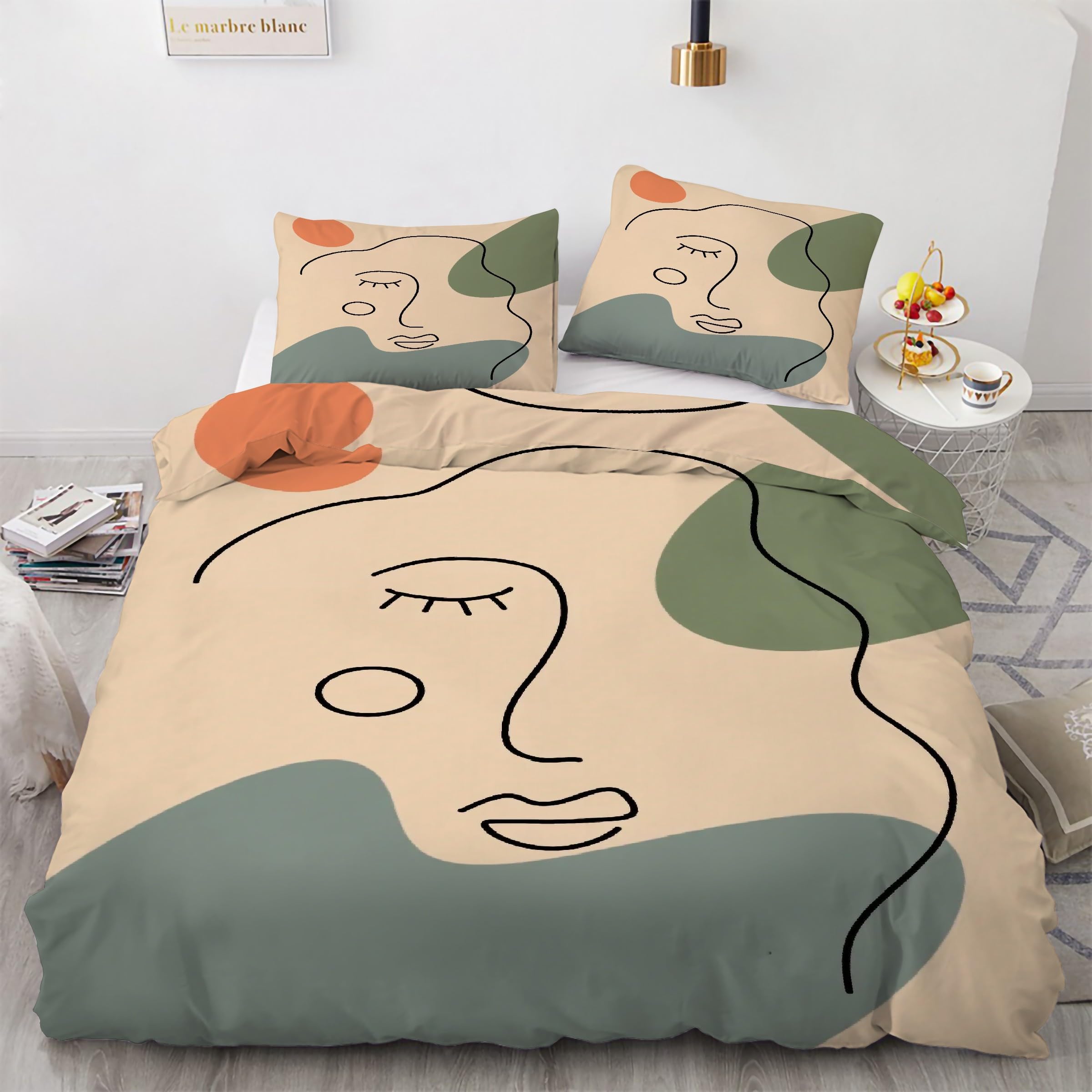 Parure de lit 3 pièces art moderne avec housse de couette douce