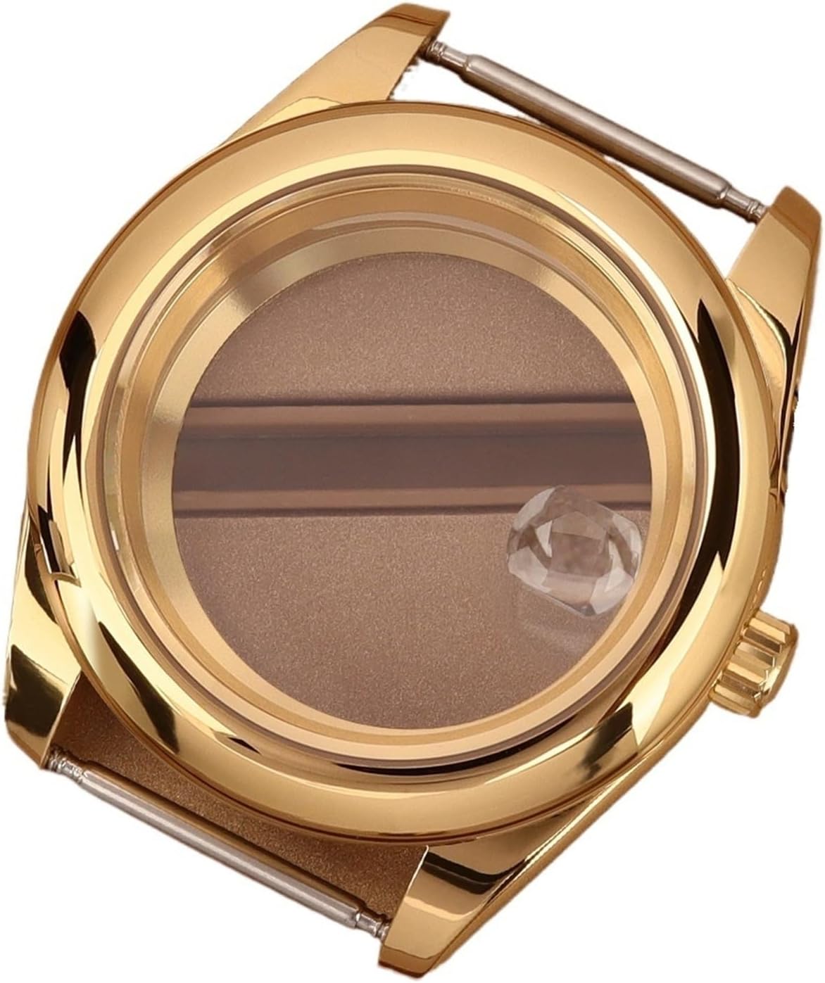 36MM/39MM Round Edge Waterproof Watch Case with Sapphire Glass for NH35 NH36 NH38-8215 Movements - 28.5mm Dial(Silver,39mm NH35 NH36 NH34)