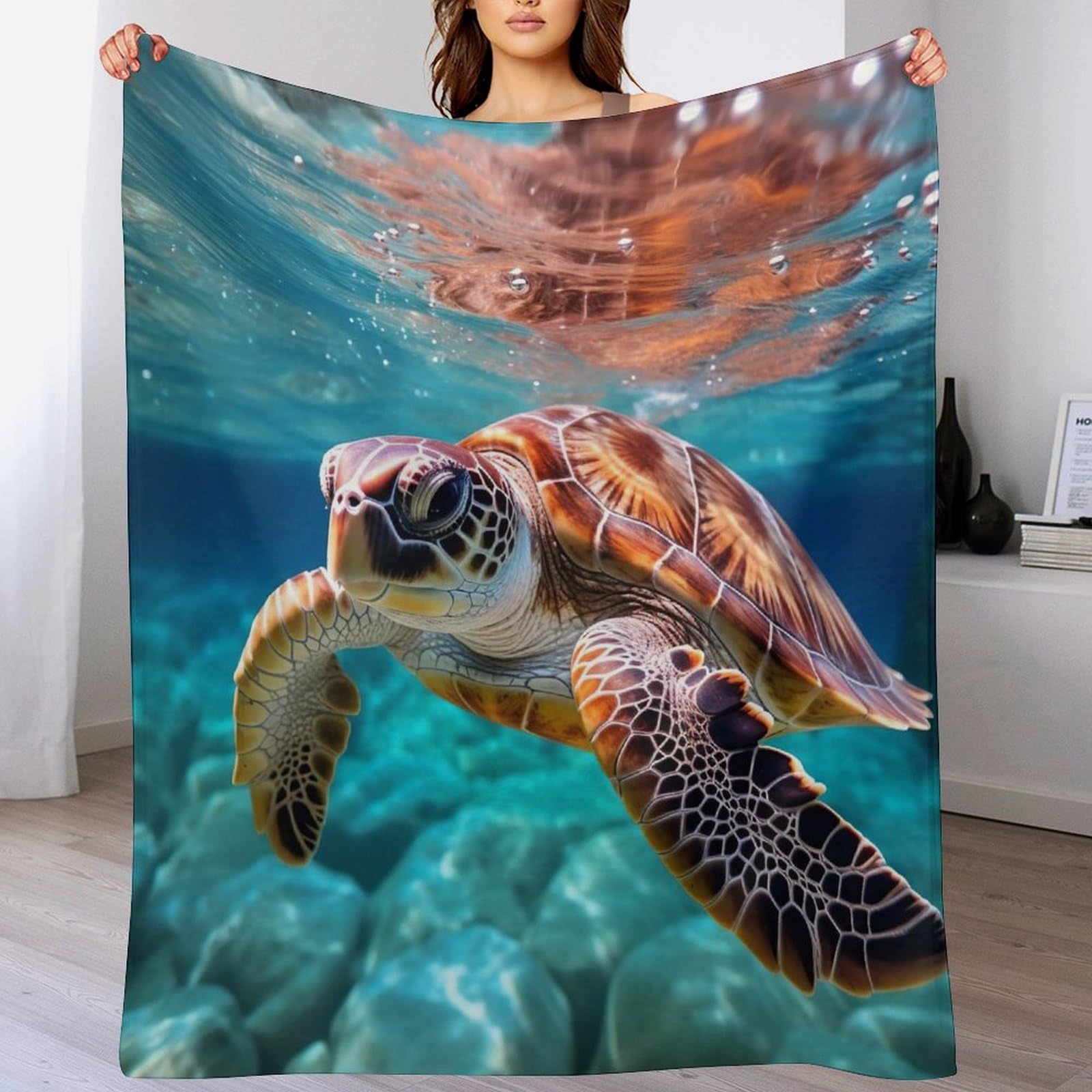Plaid couverture de tortues de mer douce et chaude pour protéger bébé des courants d'air