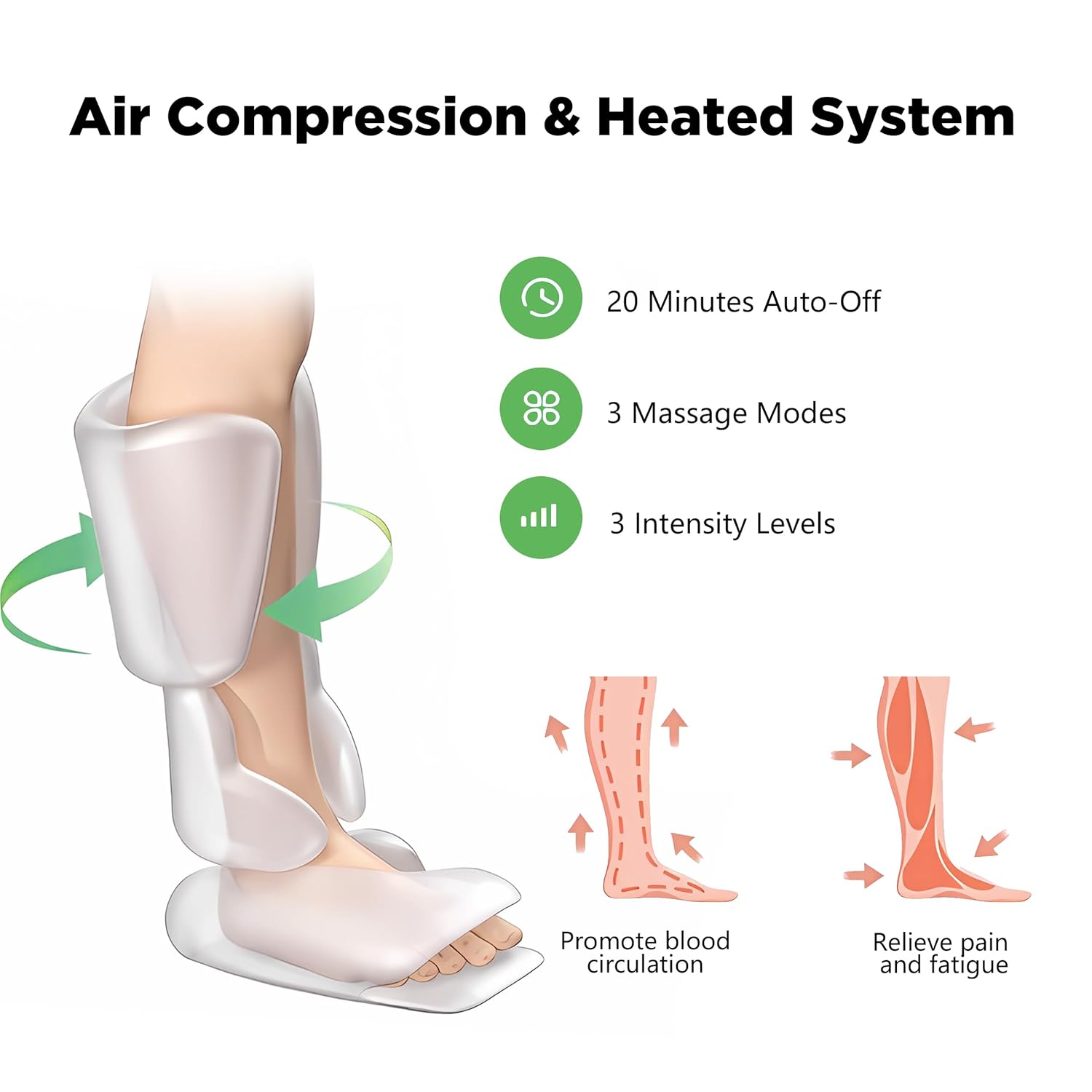 With CchiF leg and foot massagar heat, handhald controller 3 intensity with 2 mode, family and friends gifts with rigor of circulation and pain relief from air compression leg massage and pain relief With CchiF leg and foot massagar heat, handhald controller 3 intensity with 2 mode, family and friends gifts with rigor of circulation and pain relief from air compression leg massage and pain relief