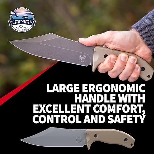 Miniatura 2 de Off-Grid Knives - Cuchillo Bowie de hoja fija Caiman XXL con acero Cryo D2, escalas G10, espiga completa, funda Kydex, accesorio para cinturón OG