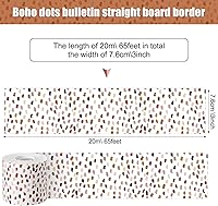 Vista 41 de Zonon 65 Feet Bulletin Board Borders Black and White Polka Dots Striped Grid Borders Decorative Straight Scalloped Wavy Rolled Trim Classroom Back