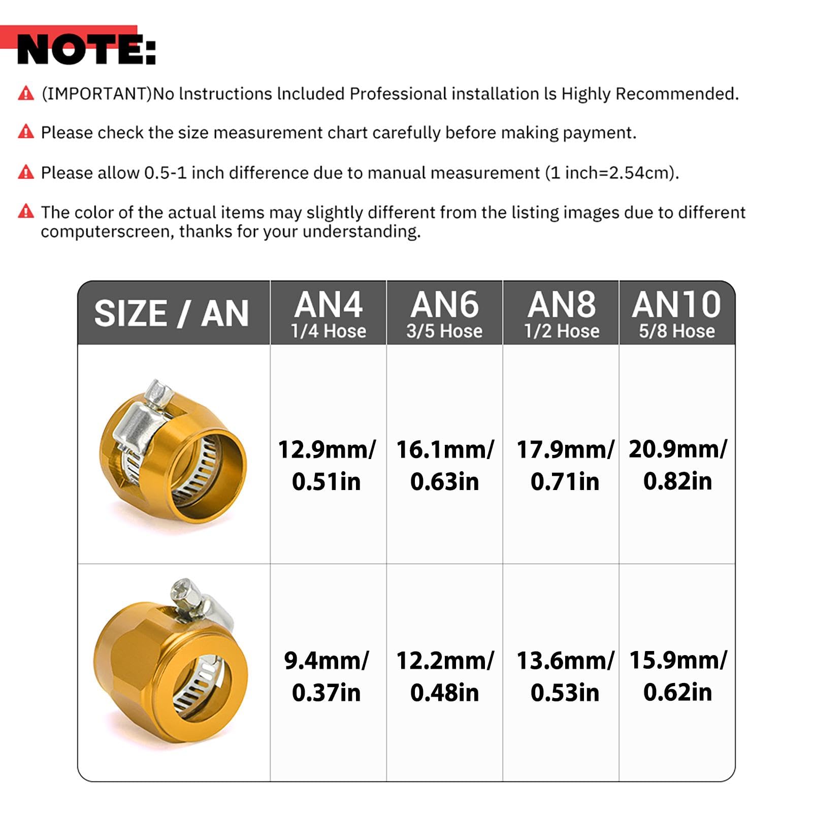Qumiuu Connettore Per Tubo 'acqua In Alluminio, Tubo Di Raffreddamento Per Motori Auto, Morsetto Per Tubo 'olio In Lega Di Alluminio | Per Modifiche, Collegamento Del Tubo Per - Foto 4