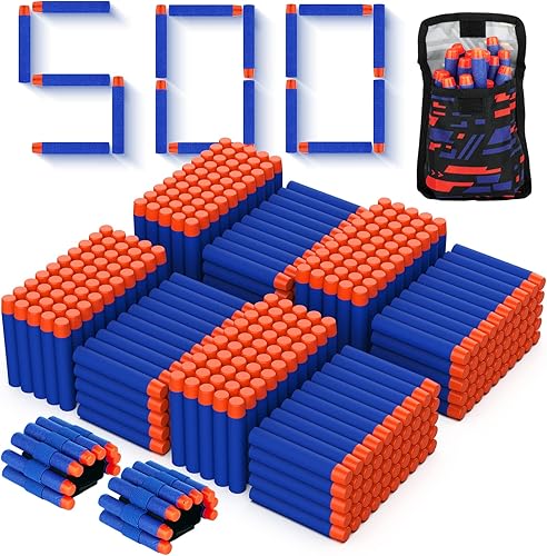 Tudaymol Nerf Bullets 500 - Dardos oficiales para Nerf N-Elite Series - Paquete de munición de dardos de espuma - Compatible con todos los