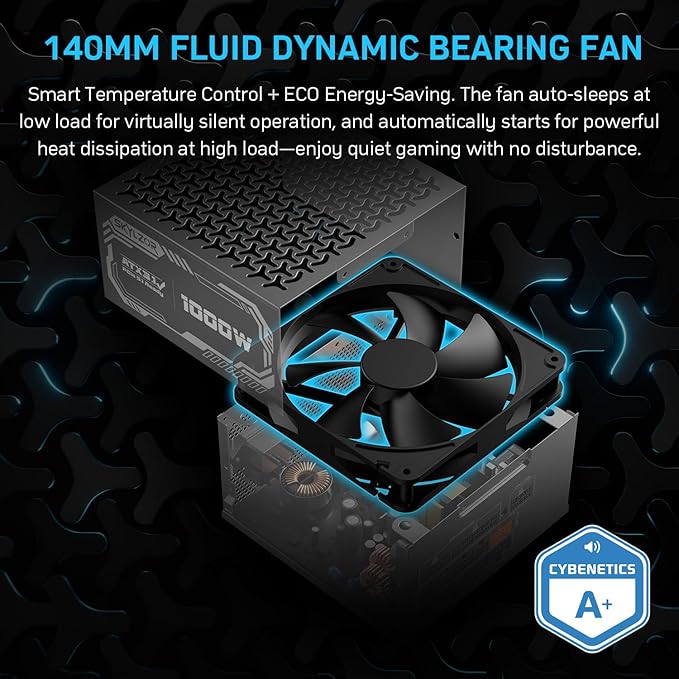Fuente de poder 1000W Modular 80+ Gold ATX 3.1 PCIe 5.1 SKYLZOR miniatura 6