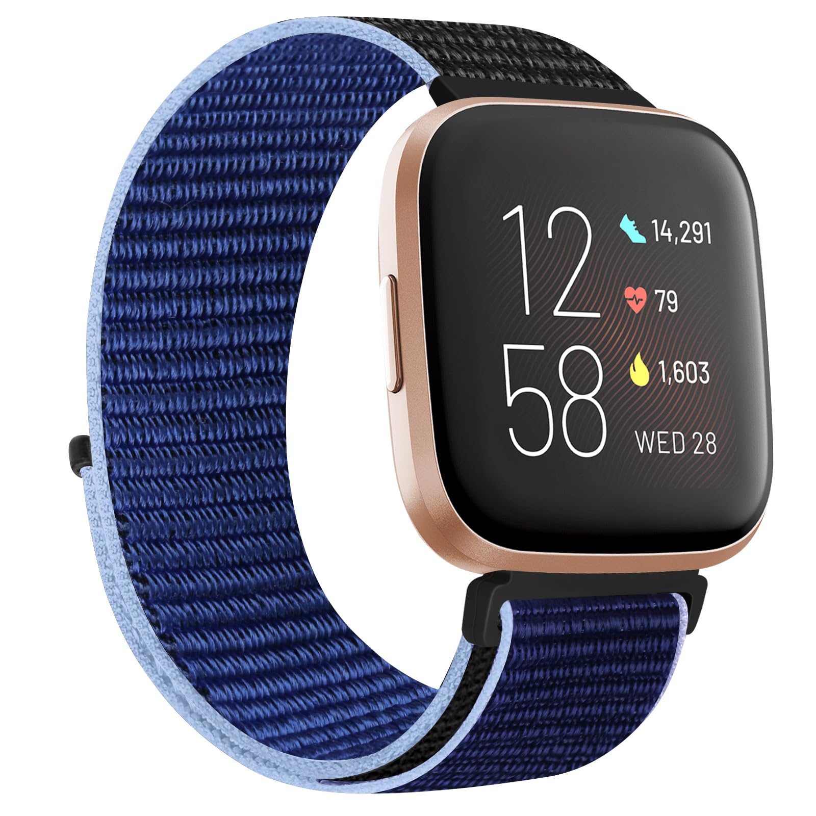 KIBDSNG Nylon Strap Compatible with Fitbit Versa 2 Strap/Versa Lite/SE/Versa Strap