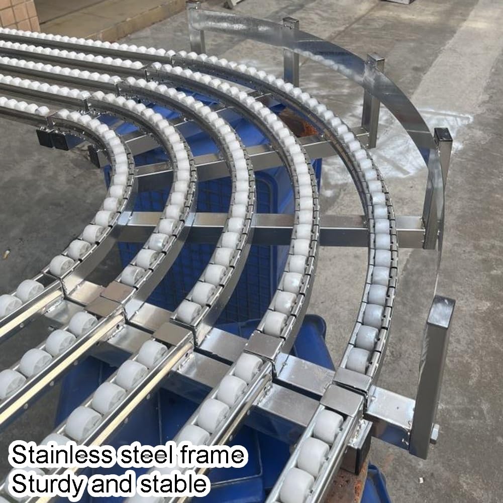 Transportador de rodillos portátil sin alimentación, rampa de carga ligera de ABS para trazador de esquina de 90°, canal de carga para fábricas (11.8 x 39.3 pulgadas)