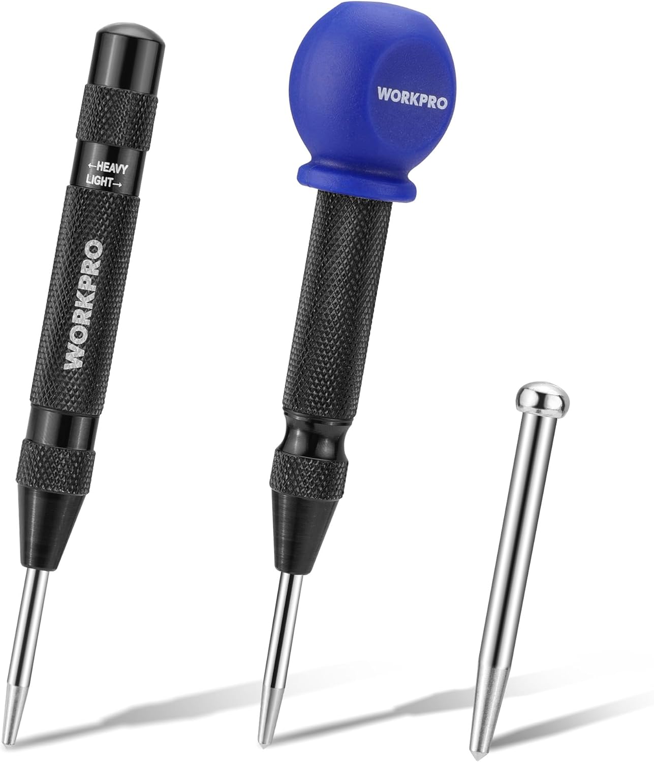WORKPRO 2PCS Automatic Center Punch with an Extra Replacement Tip