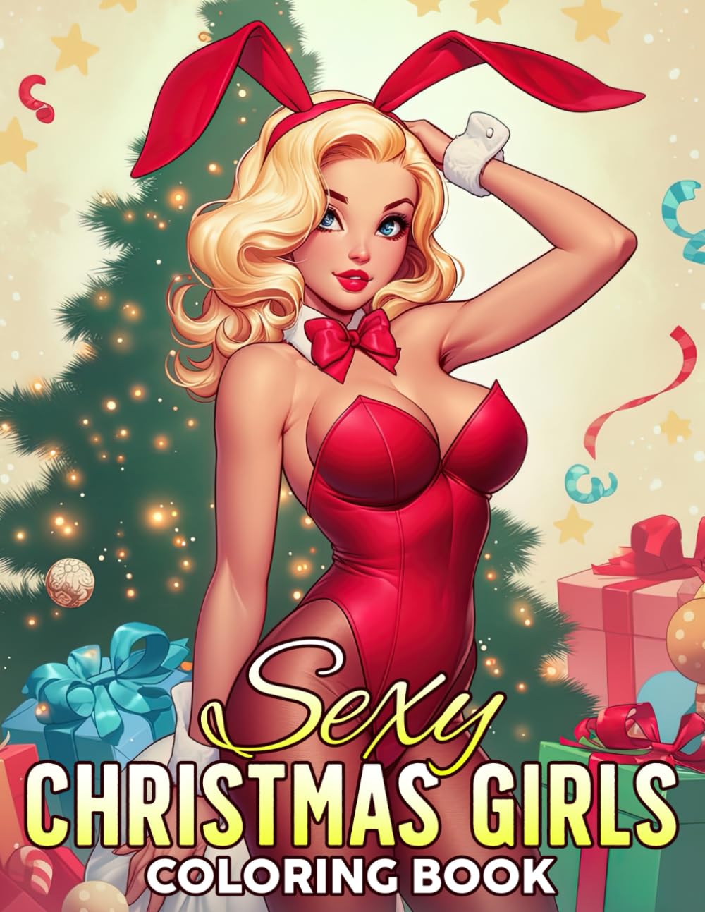 Sexy Christmas Girls Coloring Book: Glamorous Winter Women Coloring Pages Seductive and Beautiful Bikini Girls Illustrations for All Ages Unleash Creativity