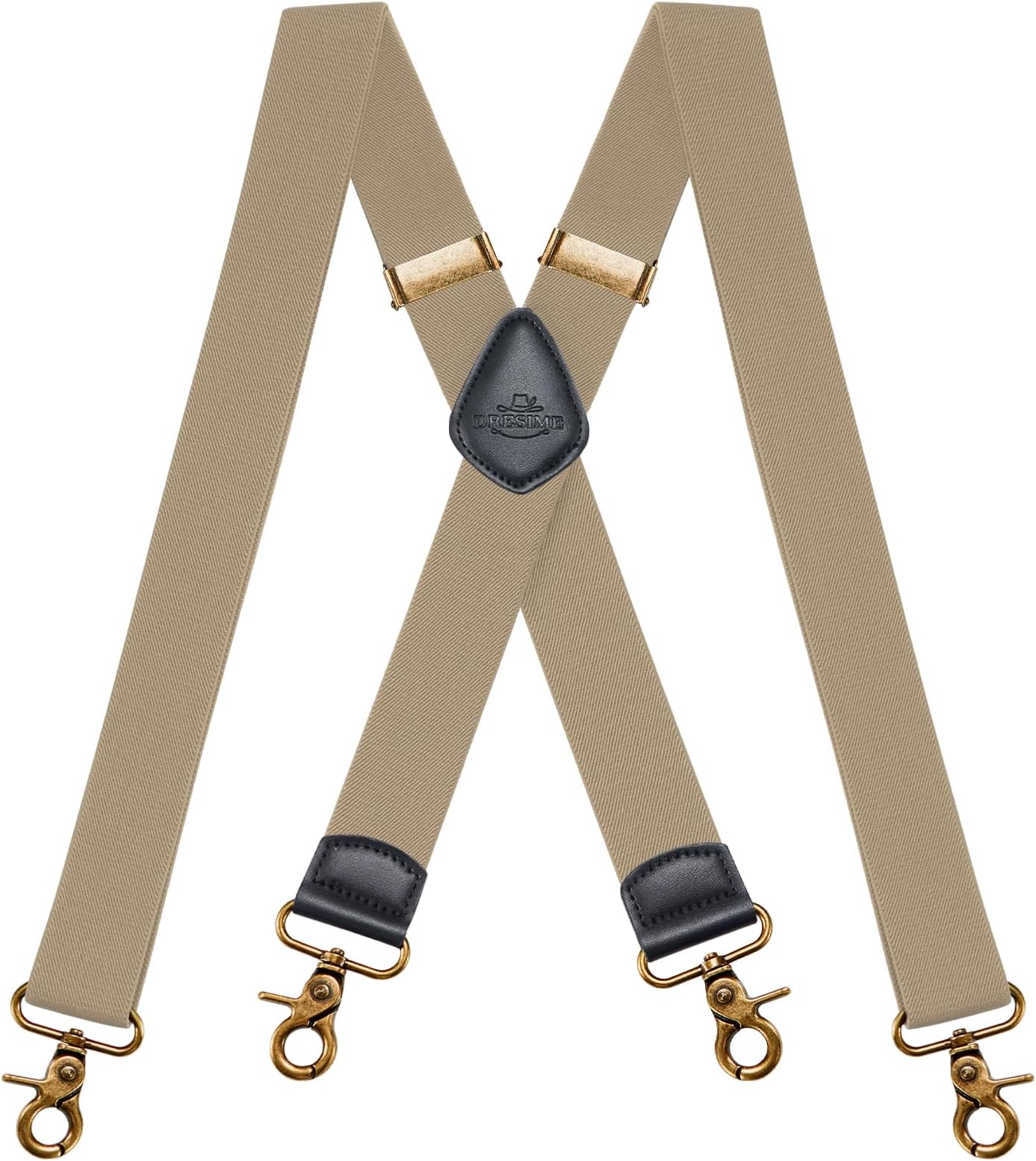 Mens Braces for Trousers with Strong 4 Hook-Clips, Vintage Suspenders Braces for Men & Women Heavy Duty Elastic Adjustable X Shape