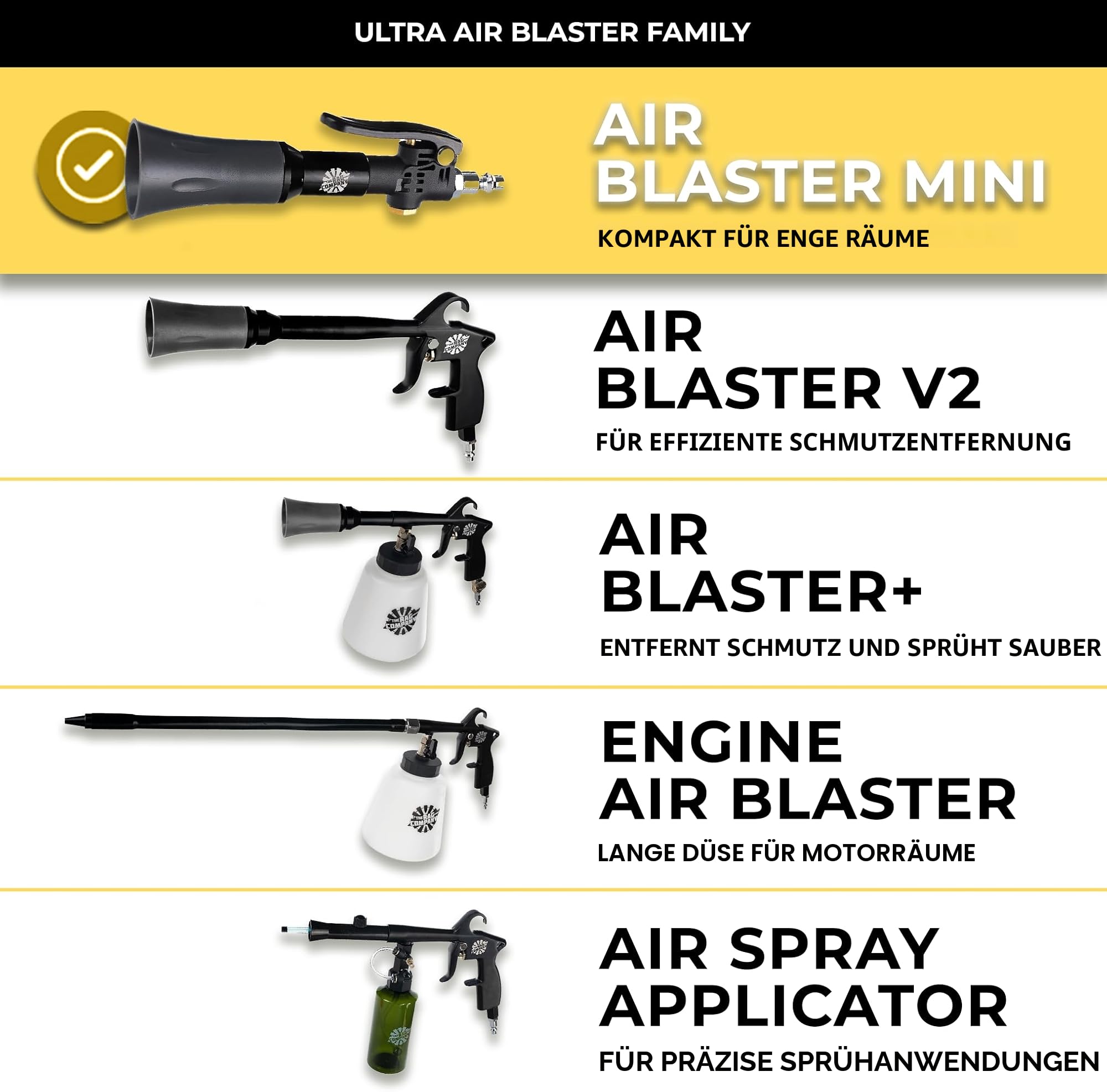 The Rag Company Ultra Air Blaster Mini – Schmutzentferner für Innenausstattung, langlebiges Metalldesign, auslöserbetrieben