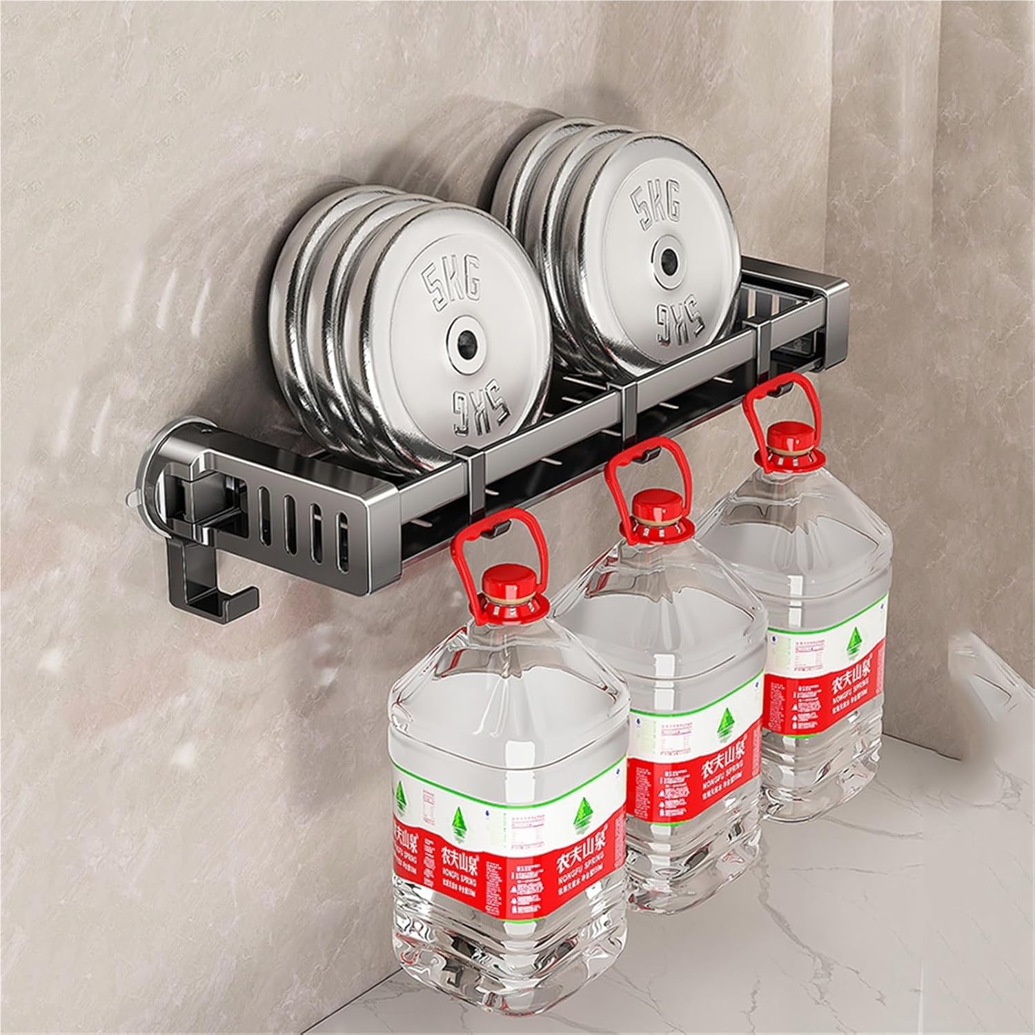 Wall Mounted Bathroom Storage，Invisible Suction Cup Rack, No Drilling Required，Wall Hanging Storage(50cm/19.7in)