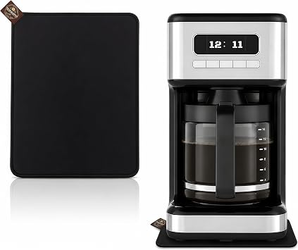 Sliding Mat for Mr. Coffee 14 Cup Programmable Coffee Maker, Dual-Sided Design, Anti-Slip Glide Mat with Hanging Strap, Easy to Clean, Sturdy Pad for Mr. Coffee Maker Accessory,Protects Countertop