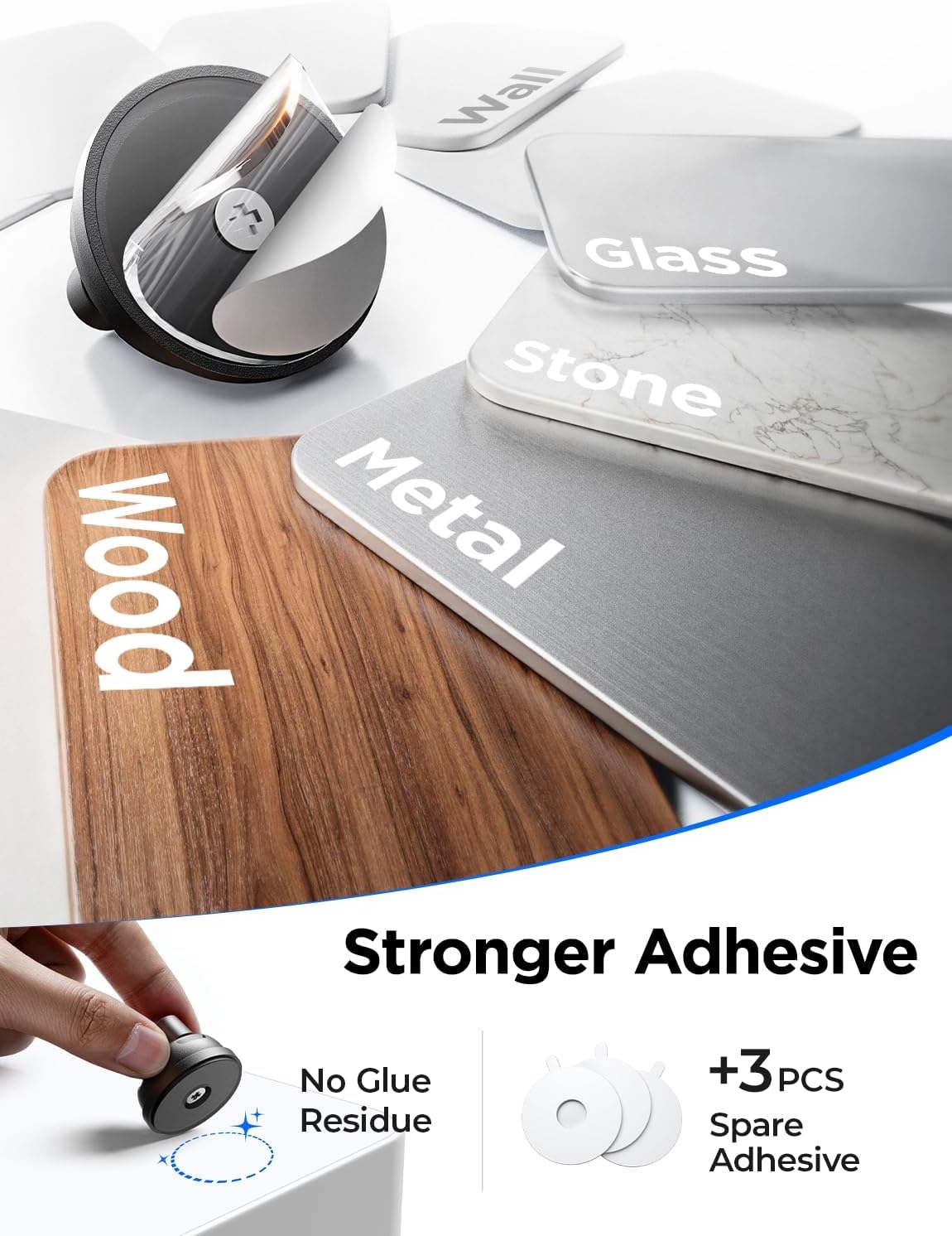 6-Pack Rotatable Cord Holder for Nightstand, LISEN 360°Rotating Magnetic Clips, No-Residue Strong Adhesive Cord Organizer for Desk, Phone Cord Holder for Home, Car, Office Desk Accessories - Image 6