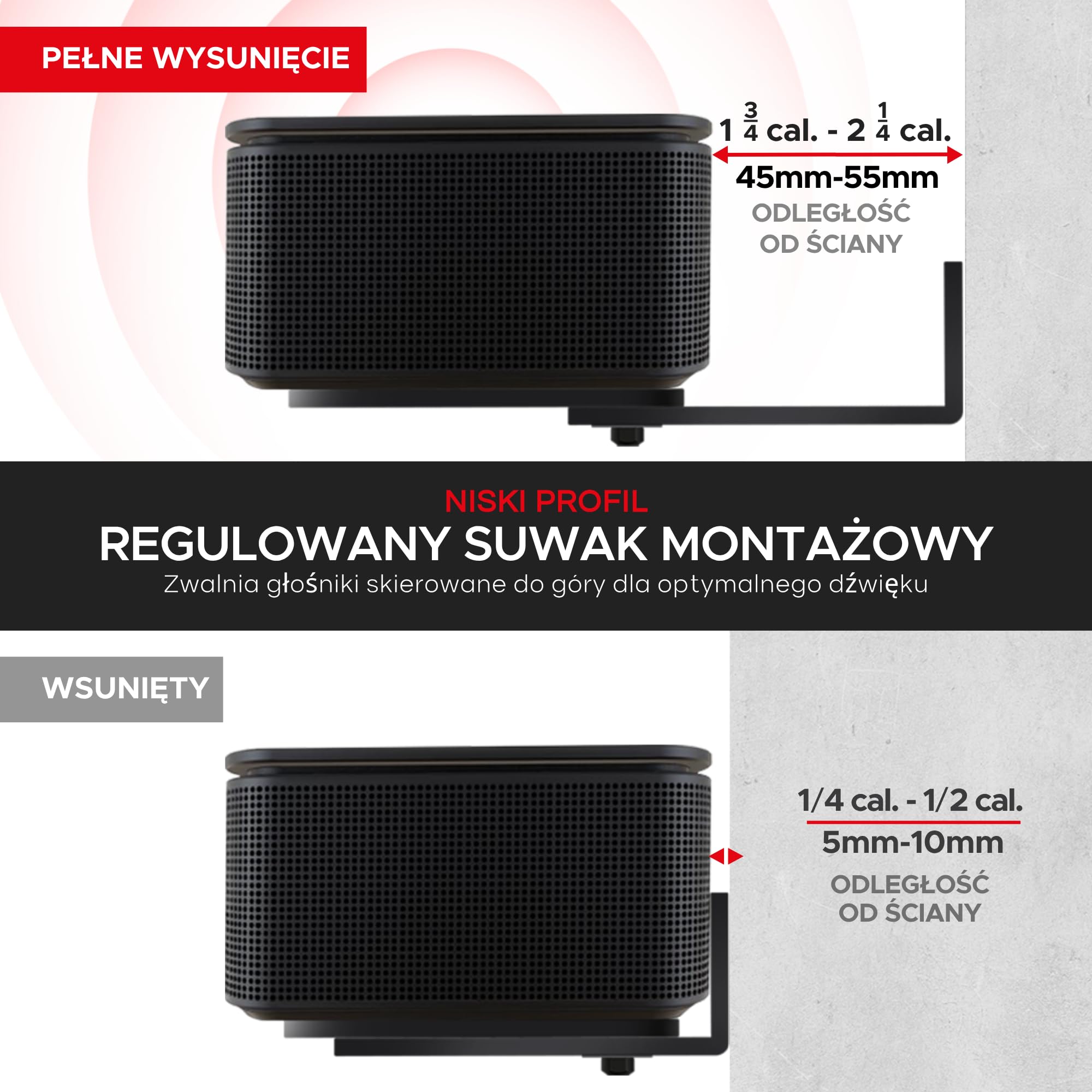 Sound Bass Soundbar Smart 300 500 550 600 700 900 Lifestyle Ultra Uchwyt Ścienny do Bose 300/500/550/600/700/900 Ultra, Smart Sound Bar, TV Speaker, Regulowany Uchwyt Montażowy pod Telewizorem, Czarny