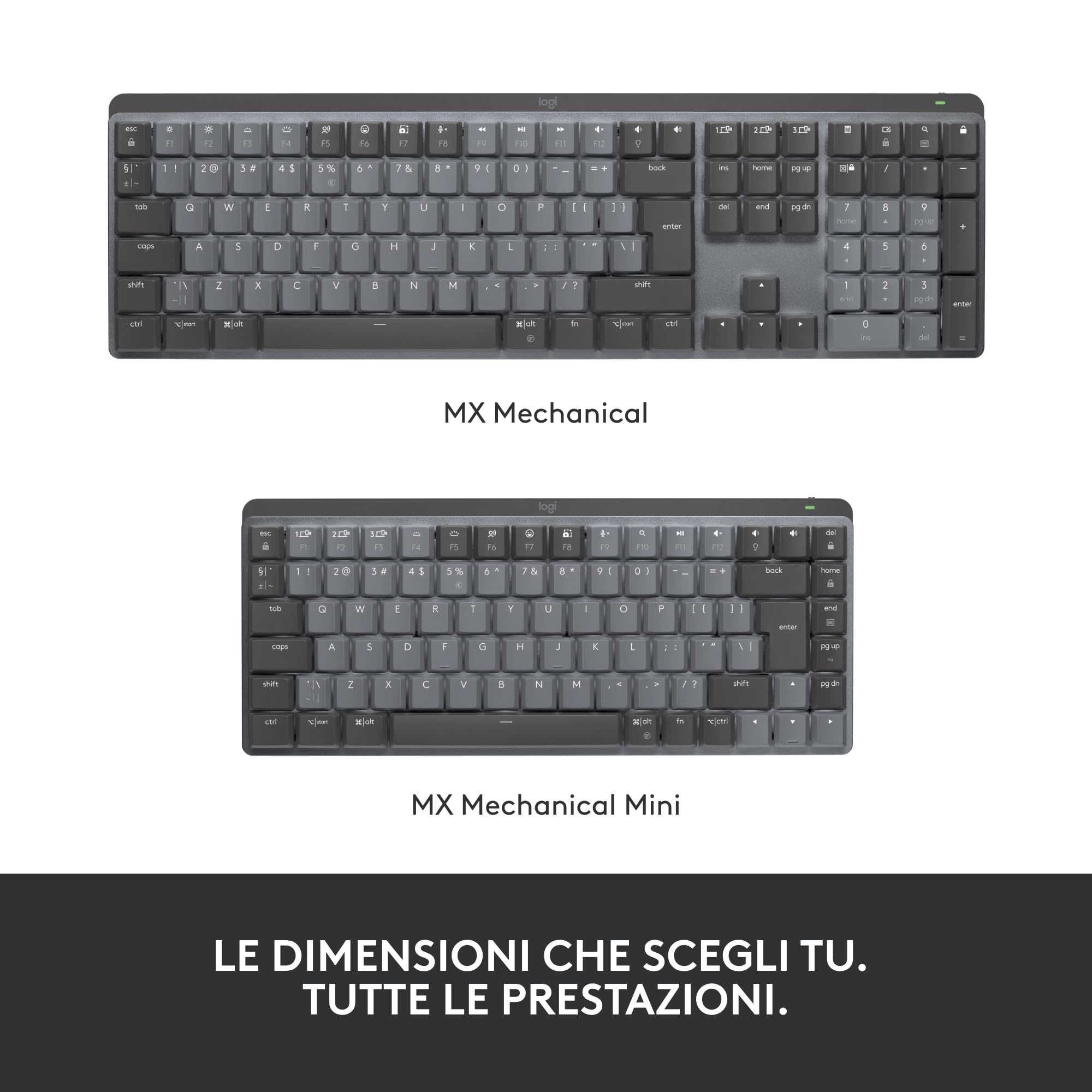Logitech MX meccanica wireless retroilluminata ad alte prestazioni tastiera - US INT'L QWERTY