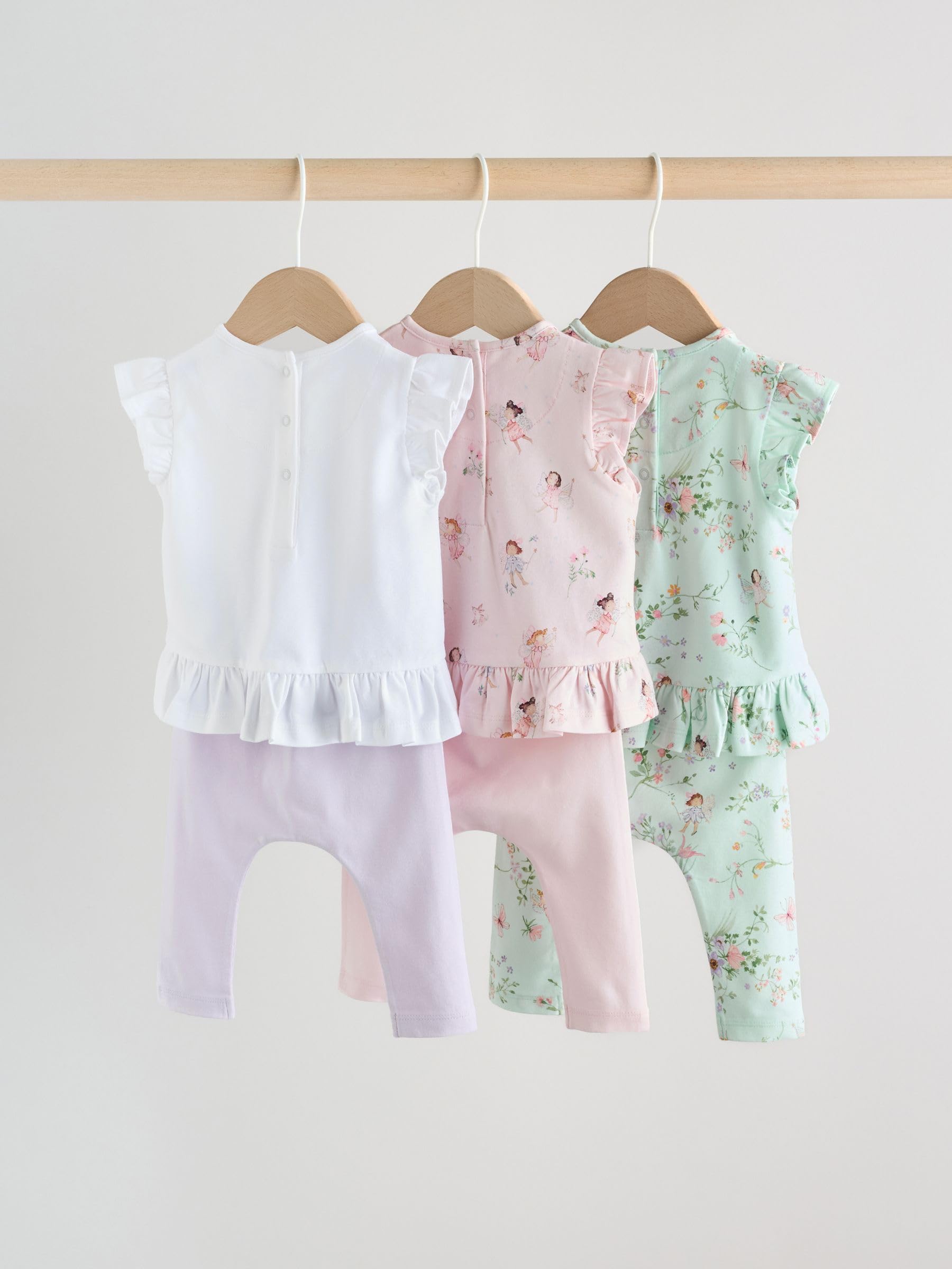 NEXT Baby Mädchen Baby Kurzarm-Oberteil und Leggings im 6-teiligen Set