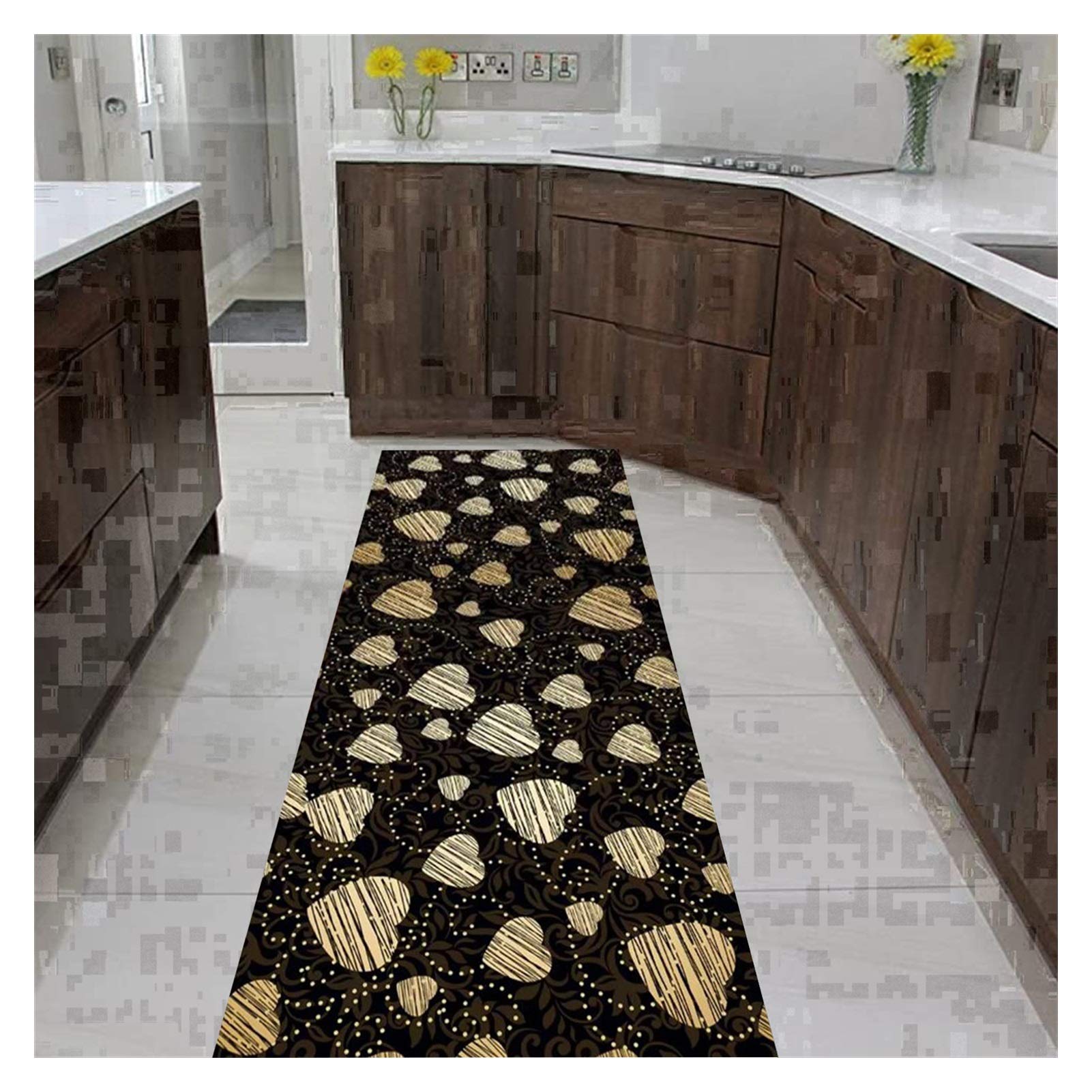 Tapis de salle long en caoutchouc antidérapant de 0,6 cm d'épaisseur
