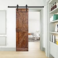 Vista 47 de K Style - Losa para puerta corrediza de granero de madera maciza con acabado de nogal oscuro y café Kona (24 x 84 pulgadas), requiere montaje