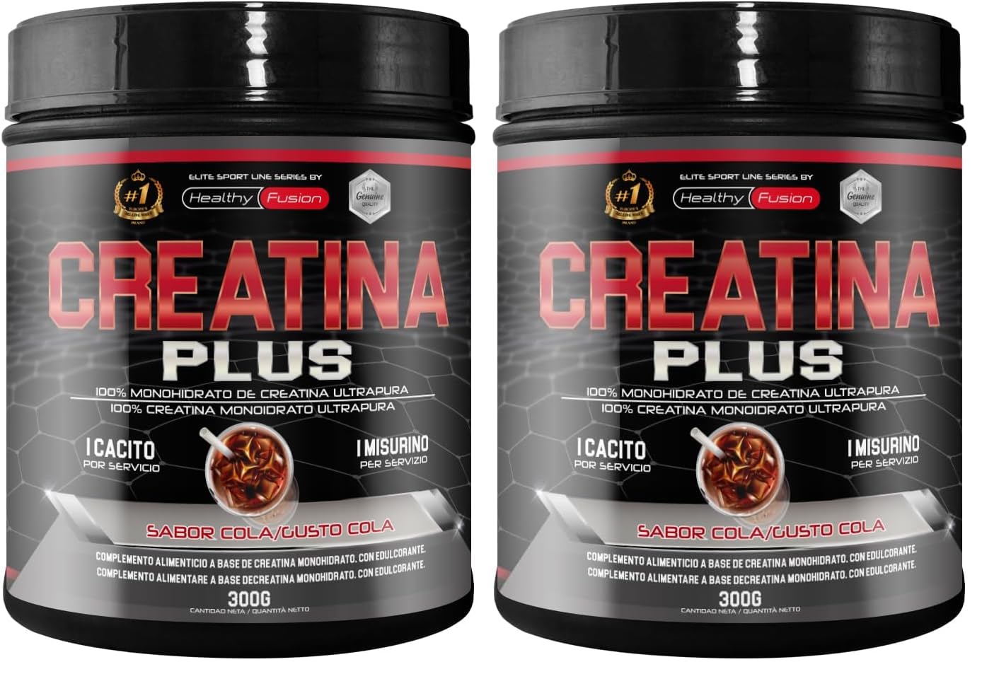 Healthy Fusion Creatina Monohidratada en Polvo | 2.8 g/dosis Creatina | Fórmula 100% pura sin aditivos | Creatina Micronizada 200MESH | Apoyo al Rendimiento y Desarrollo Muscular | 300g sabor cola
