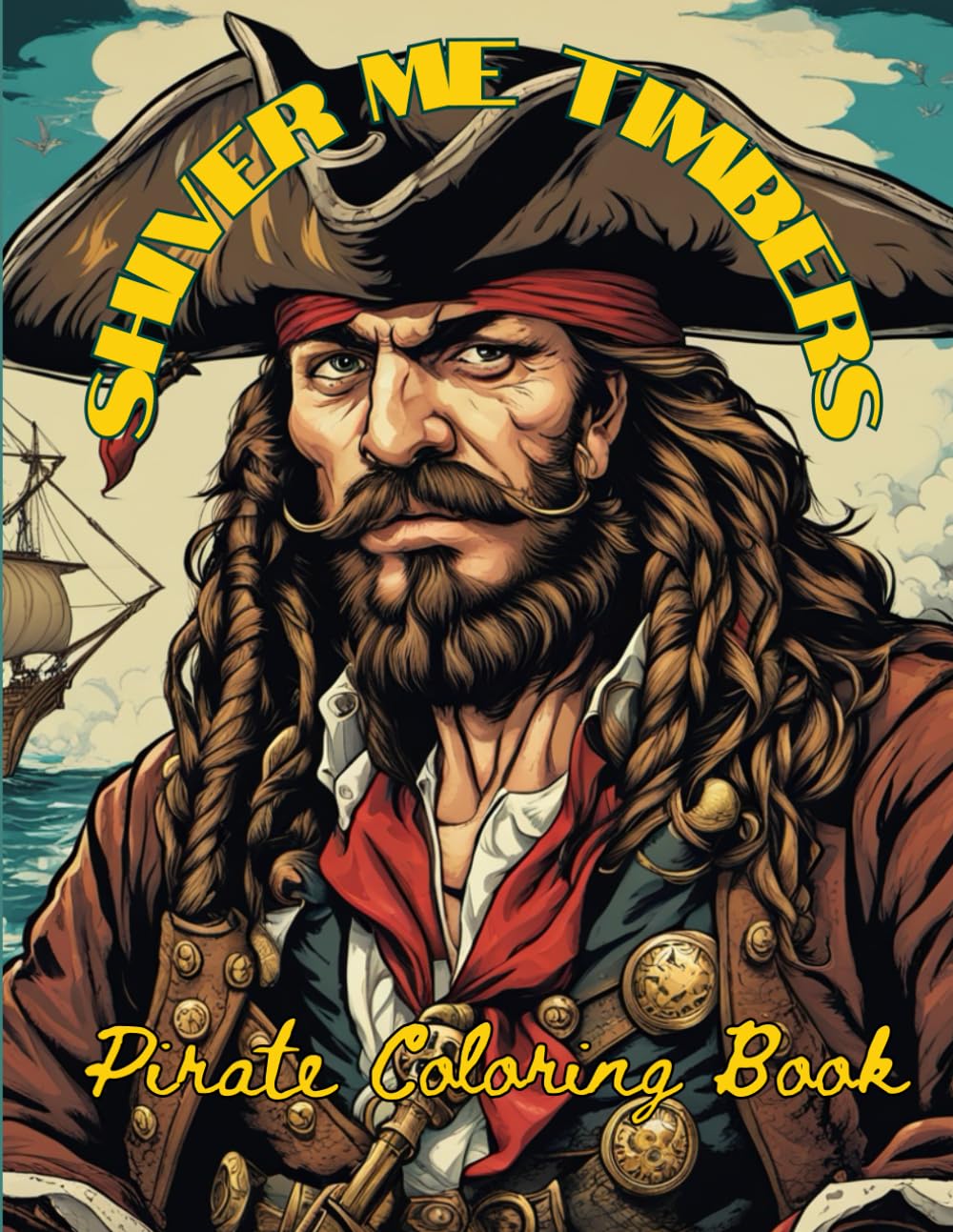 Shiver Me Timbers Pirate coloring book: for adults and teenagers