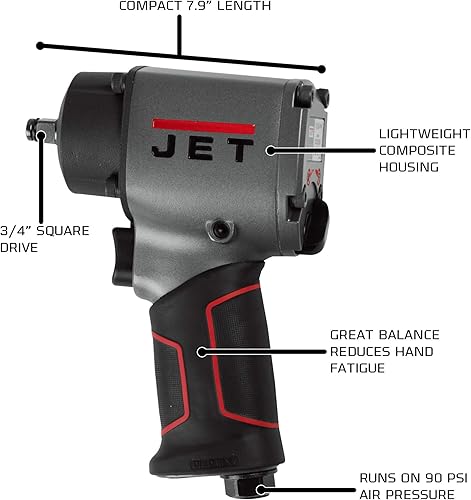 Miniatura 2 de Jet Llave de impacto compuesta de 34 pulgadas, 1400 ft-lbs, 5300 RPM (modelo JAT-127)