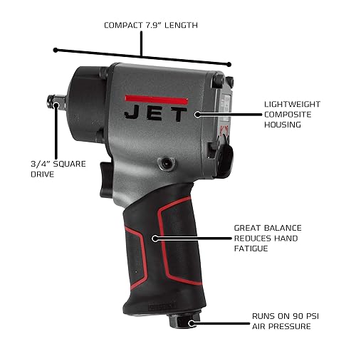 Miniatura 2 de Jet Llave de impacto compuesta de 34 pulgadas, 1400 ft-lbs, 5300 RPM (modelo JAT-127)
