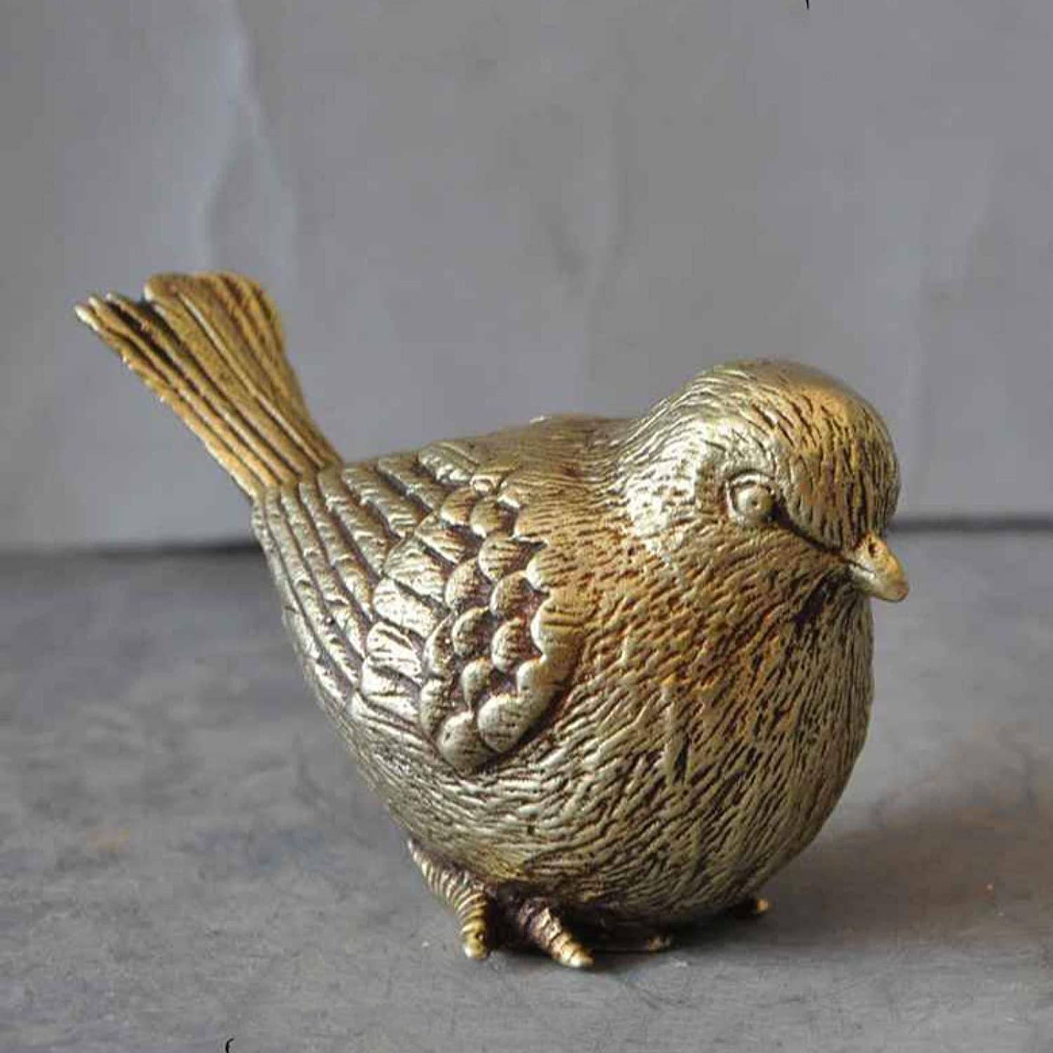 Feng shui mosiądz zwierzę mały ptak szczęście statua ozdoby biurowe figurki sztuki prezent posągi figurki home decor pulpit rzeźba