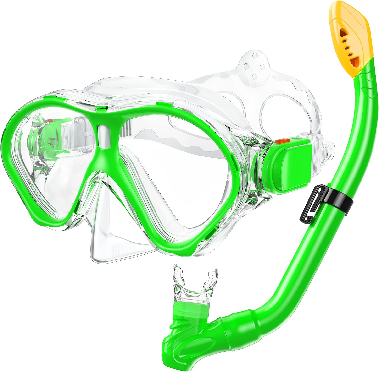 Kids Snorkel Set, Diving Mask for Children as Unisex Kids Swimming Goggles, Anti-Fog Diving Mask and Dry Top Snorkel Combo Set for Junior and Youth