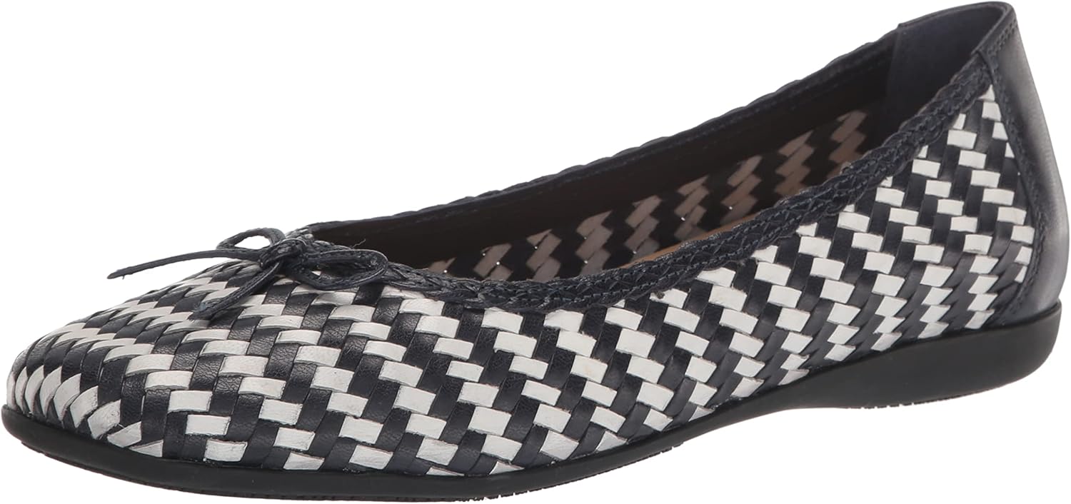 Trotters Women's Flats, Navy/White Leather, 11 Narrow