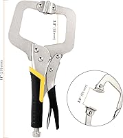 Vista 2 de SEUNMUK 4 alicates de bloqueo de abrazadera C de 11 pulgadas con almohadillas giratorias, abrazaderas de soldadura resistentes, alicates