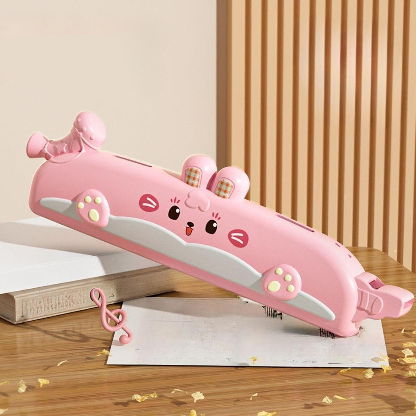 Gralara Harmonica 32 Trous, Instrument de Musique Jouet, Sifflet Compact, Trompette, Harmonica 3 En 1 pour Jeux, Activités, Scène, Salle de Classe, Rose