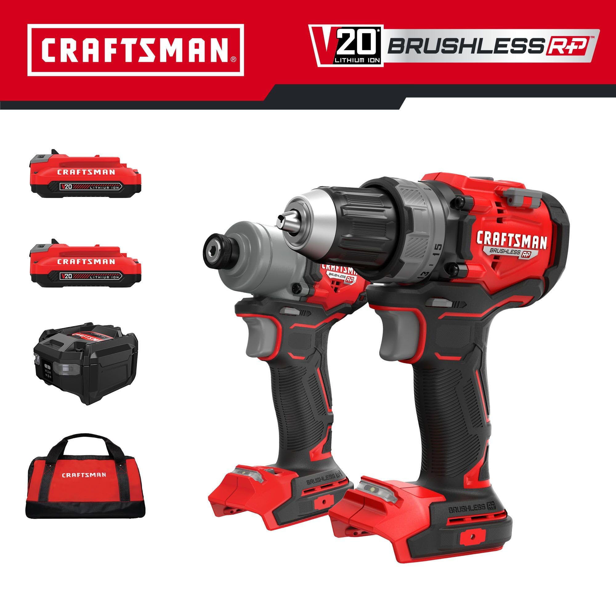 CRAFTSMAN Kit combinado de 2 herramientas Rp+ sin escobillas (CMCK2530C2)