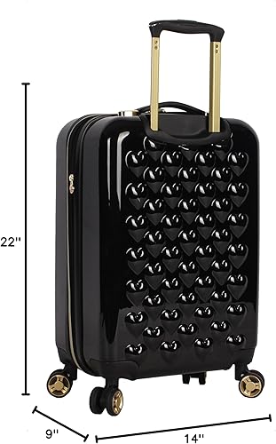 Miniatura 8 de Betsey Johnson - Maleta de mano de diseñador expandible rígida (ABS + PC), de 20 pulgadas - Maleta ligera y duradera con 8 ruedas giratorias