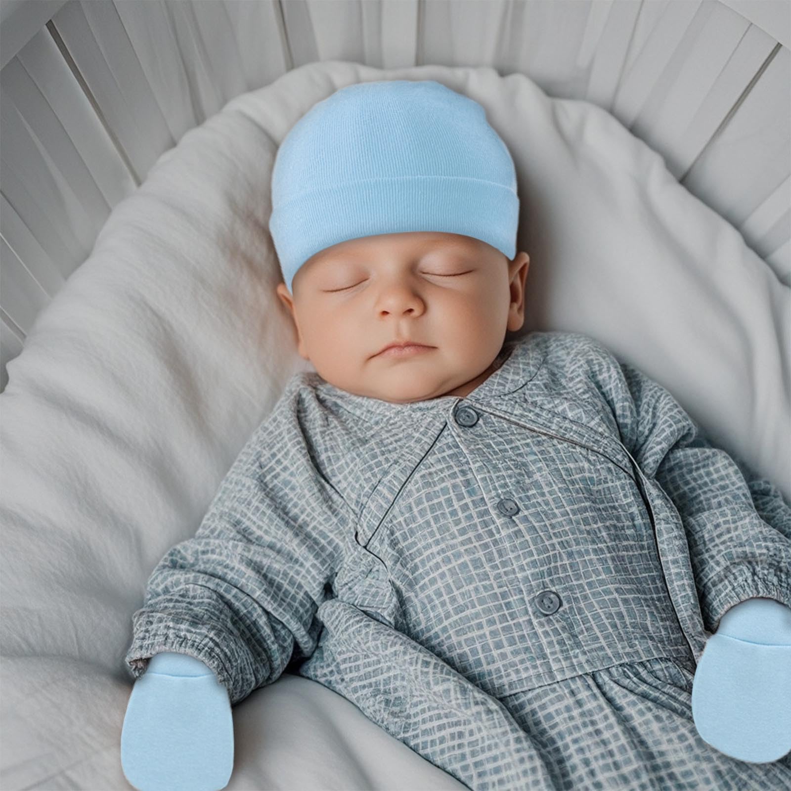 Baby Hats and Mittens Newborn Hats Gloves Infant Beanie Soft Cap Mitten Sets for 0-6 Months Boys Girls