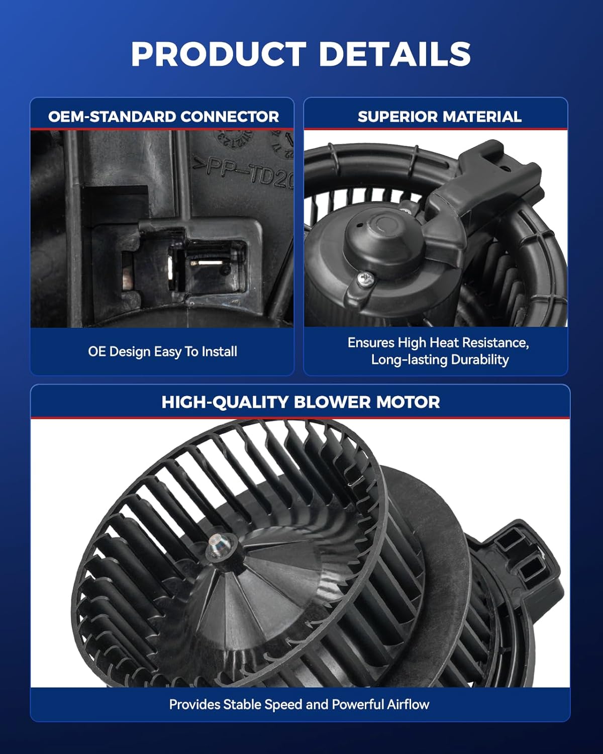 KAX AC Blower Motor Compatible with Toyota Prius 2001 2002 2003 2004 2005 2006 2007 2008 2009- HVAC Heater Blower Motor Replaces# 700153,8710347050, TO3126118