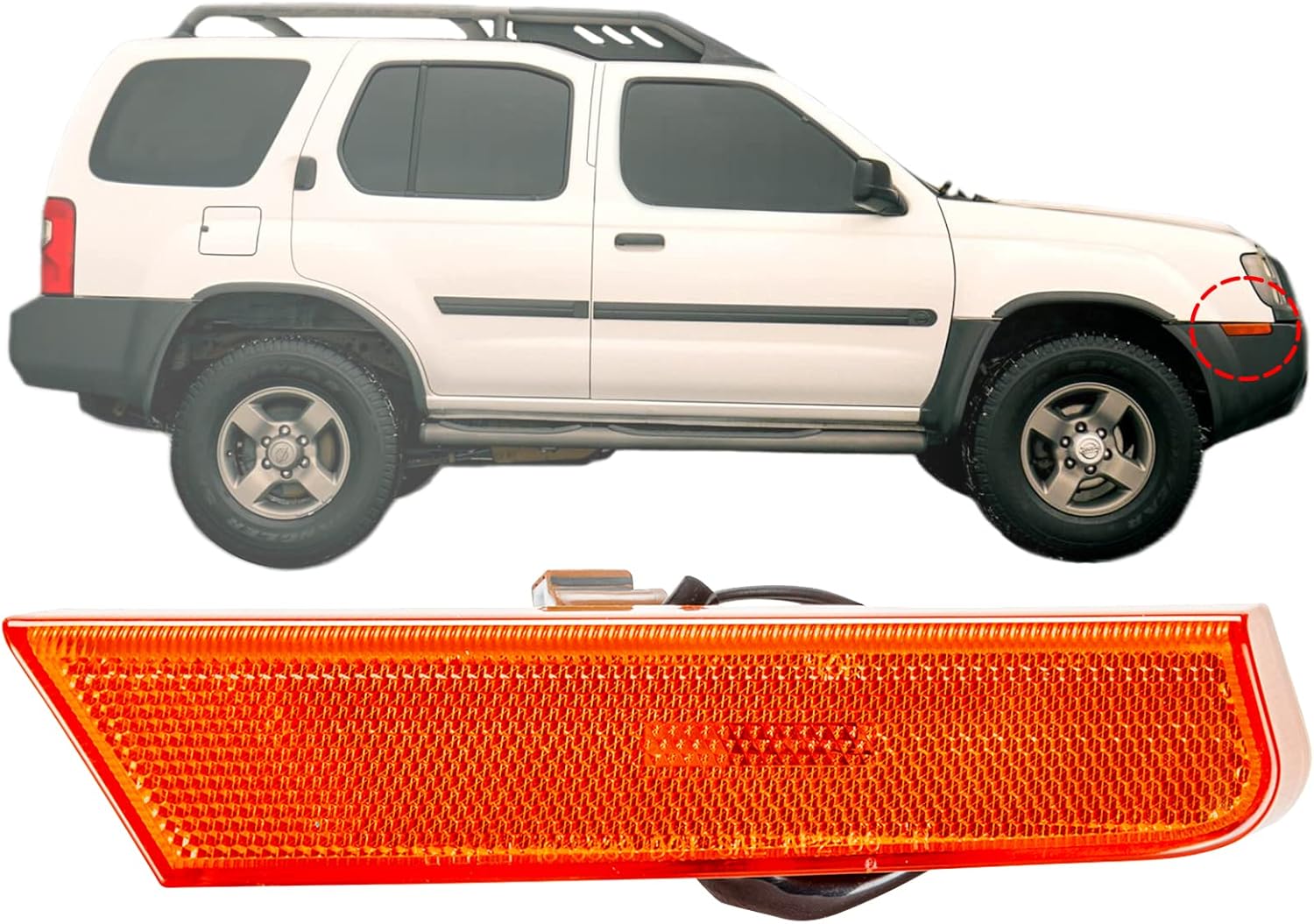 Auto Parts Avenue APA Replacement for Front Side Marker Lamp 2002 2003 2004 Xterra with Bulb Passenger Right Side 261807Z800 NI2551140