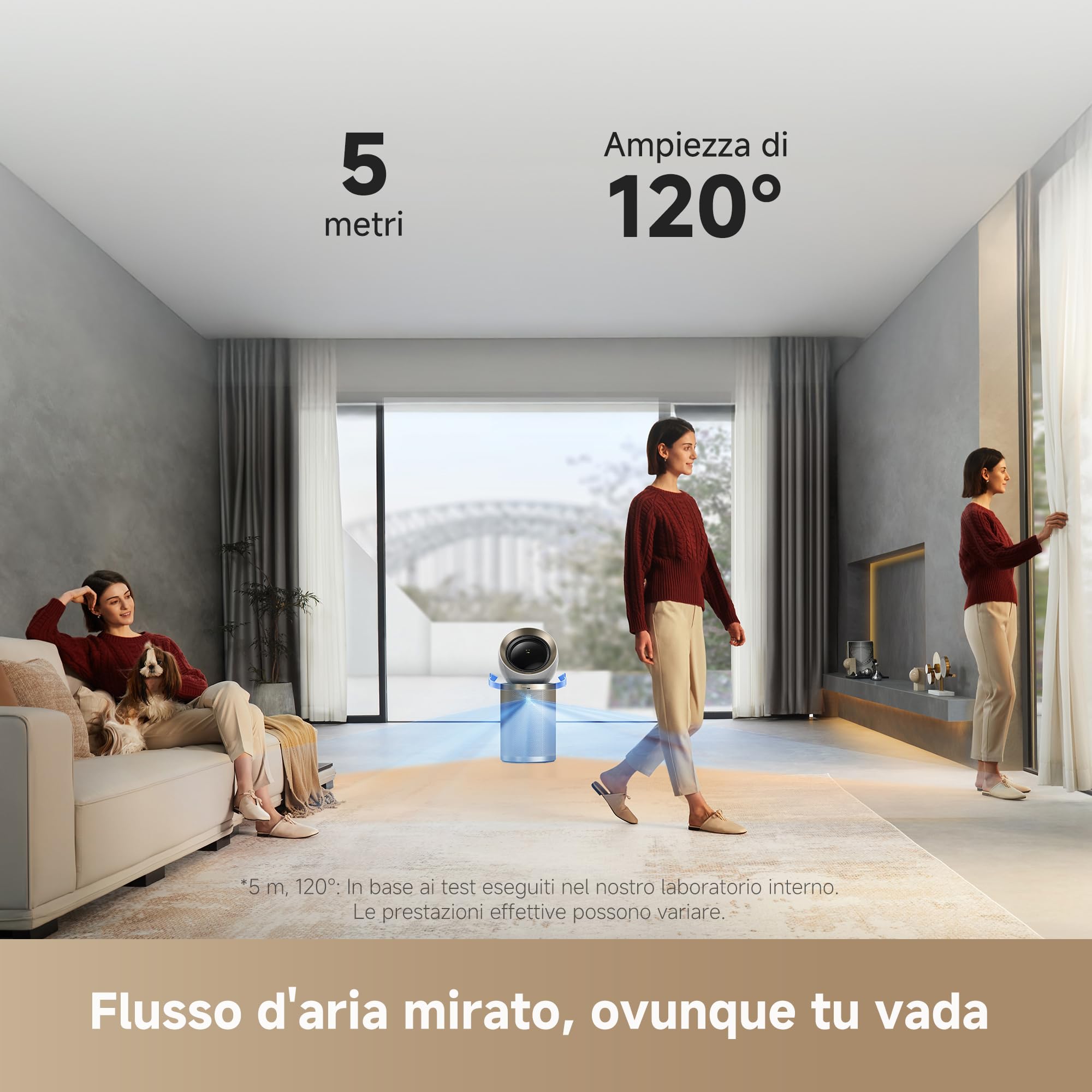 DREAME PM20 AirPursue Purificatore con Tecnologia Enviro Detect, Tecnologia di Modulazione a Doppio Flusso, Riscaldamento Rapido in 3 Secondi, Tecnologia di Filtrazione ed Eliminazione Multistrato