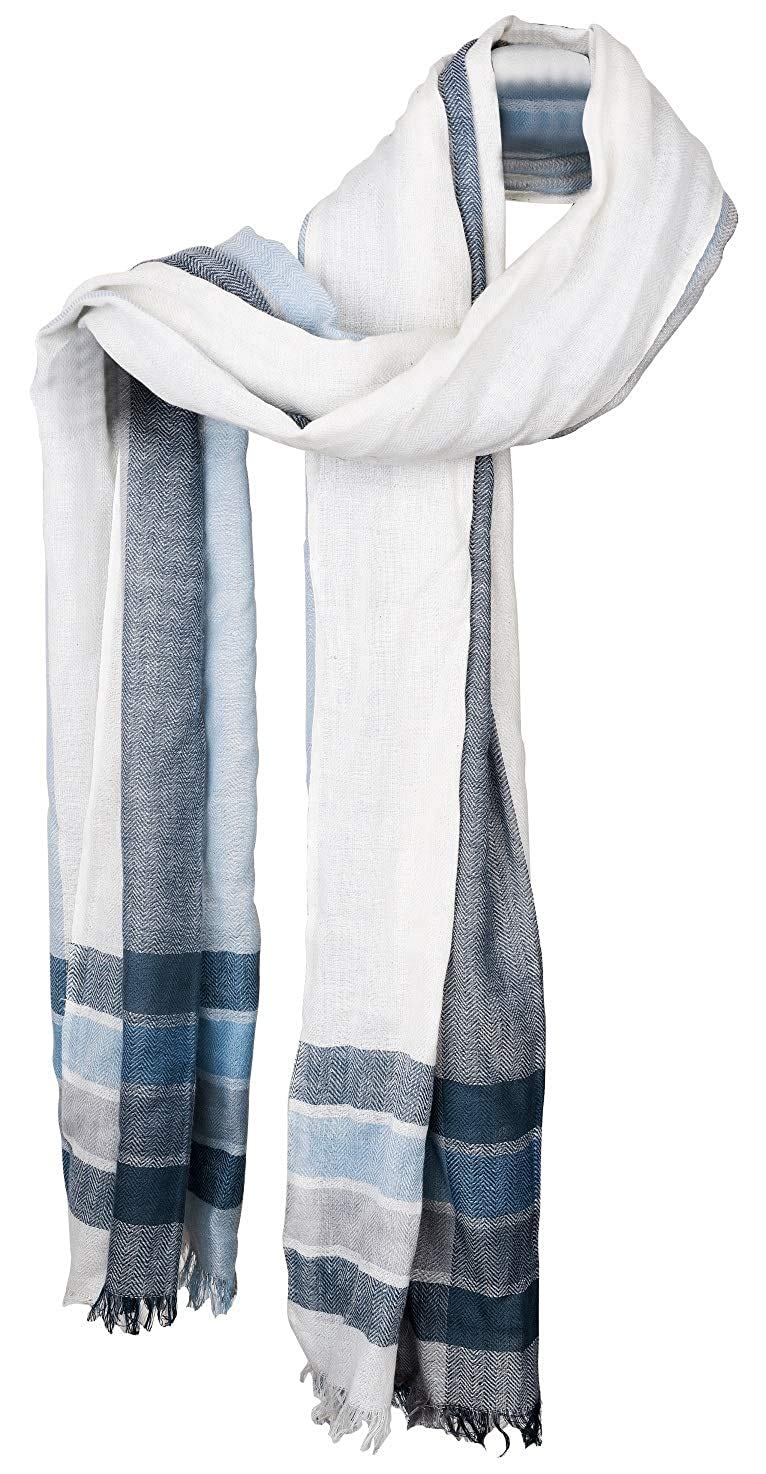 INDISH Unisex Simple Cotton Stole (White, Dark Blue, Sky Blue, Black) 4