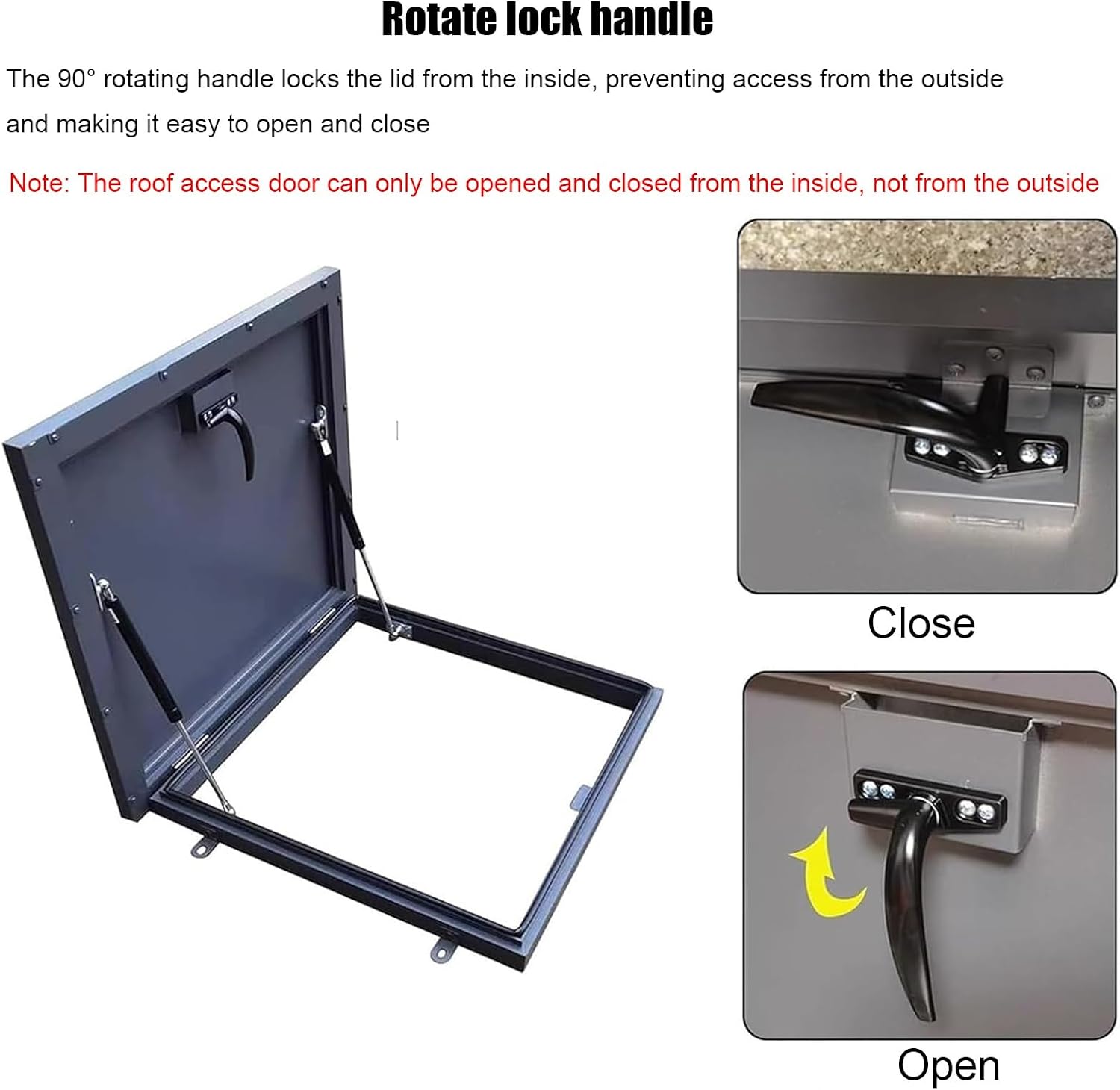 Aluminum Square Roof Access Hatch Cover, Roof Safety Door Rainproof Plate with Screws, Rooftop Vent Cap for Outdoor, Attic Skylight Cover(55cm/21.7in)