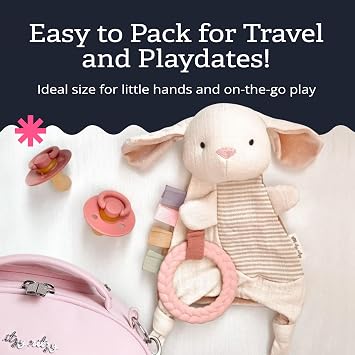 Itzy Ritzy Bitzy Crinkle Sensory Toy with Teething Toy, 0+ Months (Bunny)