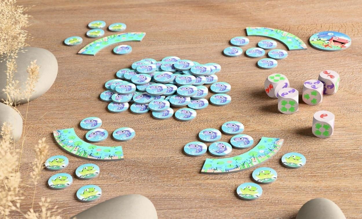 Haba juego infantil Froggos - juego cooperativo de dados para niños